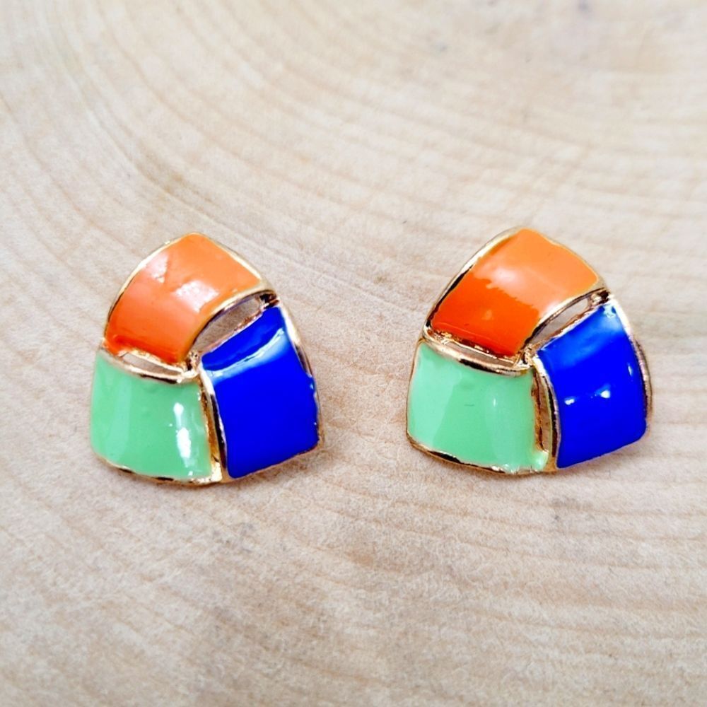 2/$20 Brand New Gold Tone 3 Colours Earrings